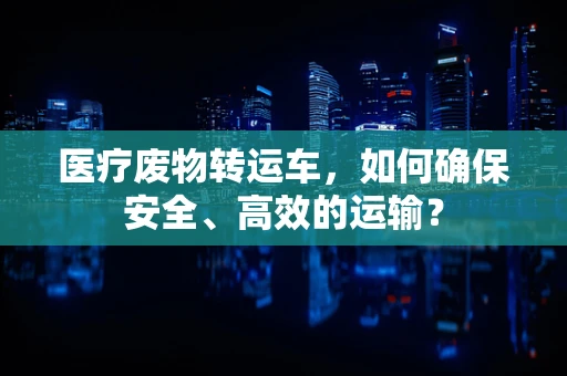医疗废物转运车，如何确保安全、高效的运输？