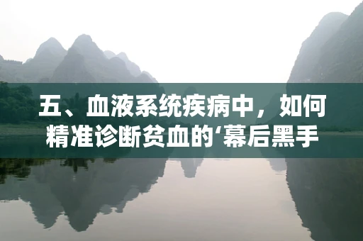 五、血液系统疾病中，如何精准诊断贫血的‘幕后黑手’？
