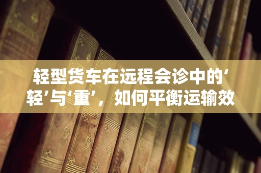 轻型货车在远程会诊中的‘轻’与‘重’，如何平衡运输效率与医疗安全？