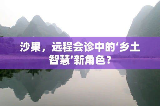 沙果，远程会诊中的‘乡土智慧’新角色？