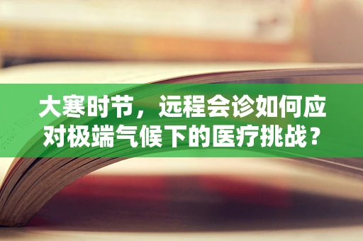 大寒时节，远程会诊如何应对极端气候下的医疗挑战？